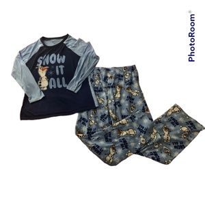 Disney Frozen II Olaf Snow It All 2 Piece Pajama Set Size Small (4/6)